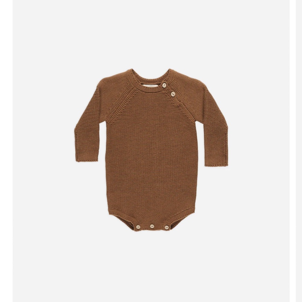 Quincy Mae riggens cinnamon romper. 12-18 Month.